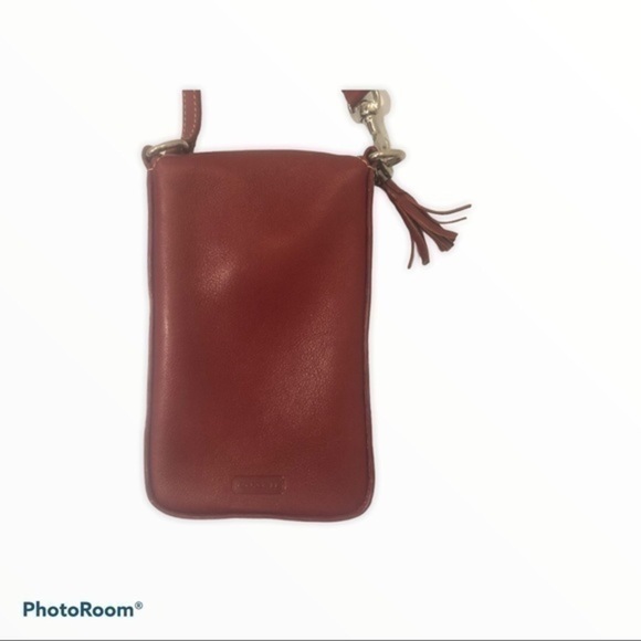 Coach red leather vintage accessories wristlet bag